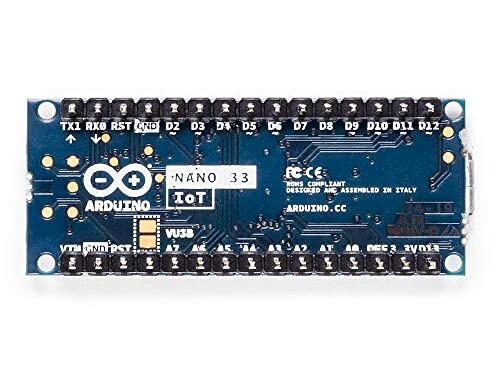 Arduino Nano 33 IoT board with labeled pins