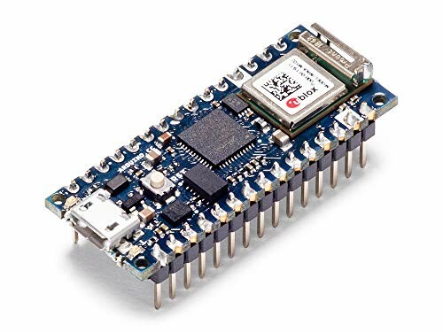 Arduino Nano IoT board with microcontroller and pins